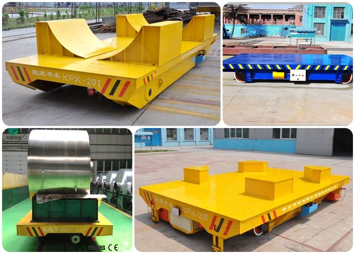 5t automobile flat bed rail transfer bogie running on steel rail in painting blasting room
