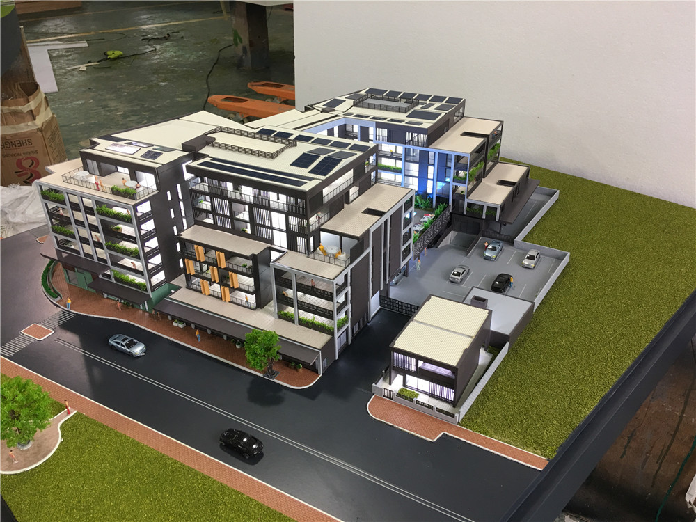 Miniature Architecture House Model White Internal Light 1 / 75 Scale