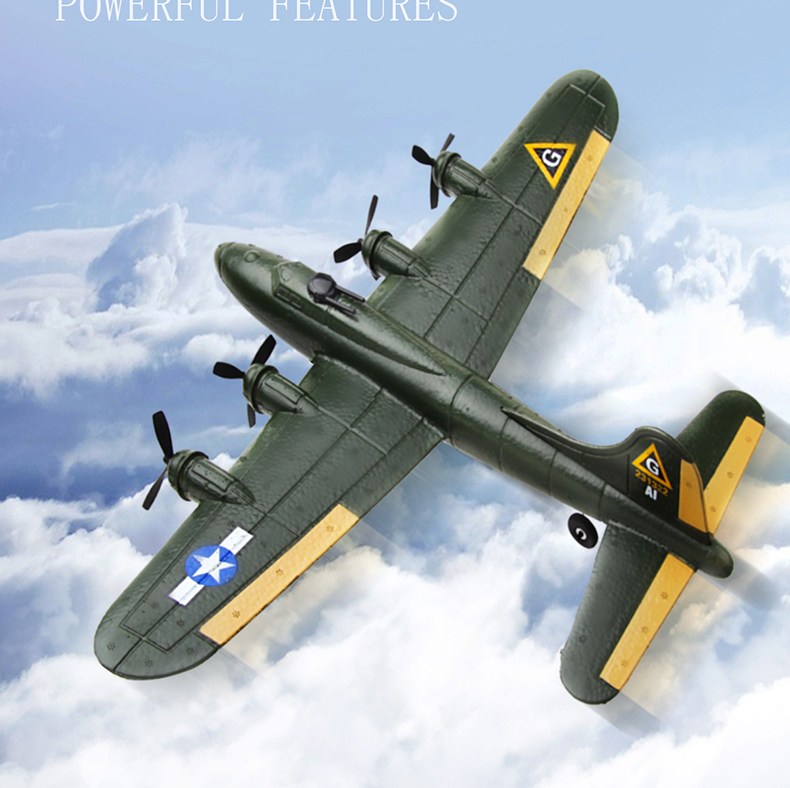 Outdoor Fx817 Rc Plane 2.4ghz 2ch Remote Control Glider Epp Aircraft Toy Electric Fixed Wing B17 Children's Model Christmas Gift
