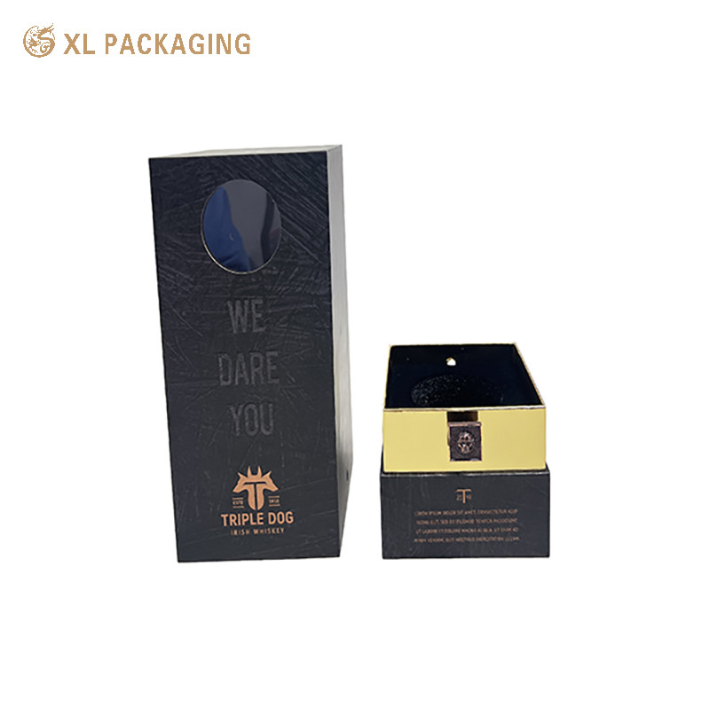 Empty Whisky Champagne Gift Box Custom Wine Bottle Gift Box With Lid And Base