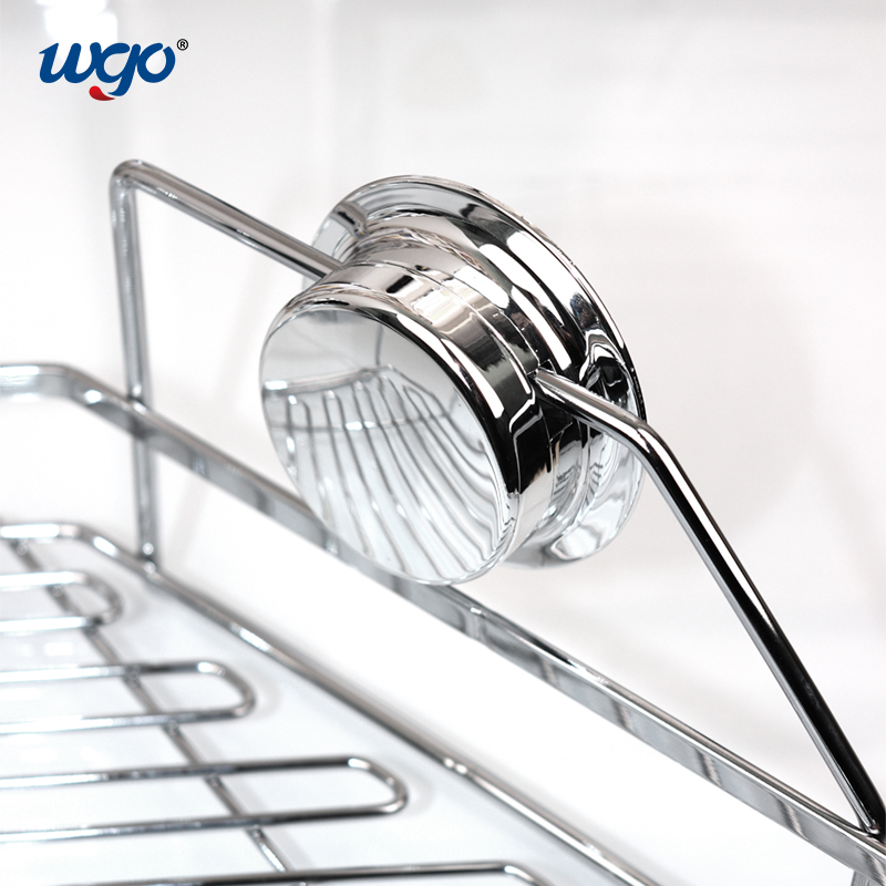 Rust Free Black Oxidized Stainless Steel Bathroom Corner Shelf Suction Cup