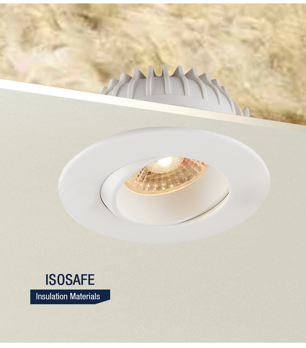 Aluminum Ra90 Bathroom Tilt Downlights Durable LED Downlights Adjustable Dimmable