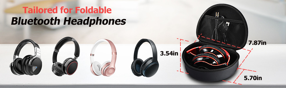 L7.87in Foldable Headphone Carrying Case Hard EVA Cover