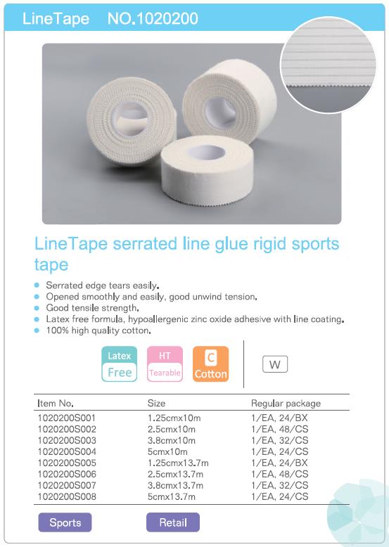 High Quality Cotton Rigid Adhesive Sports Tapes for Leg Guard & Hand Guard