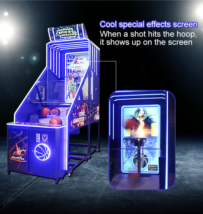 LED Epic Online Basketball Electric Arcade Machine 2 Player