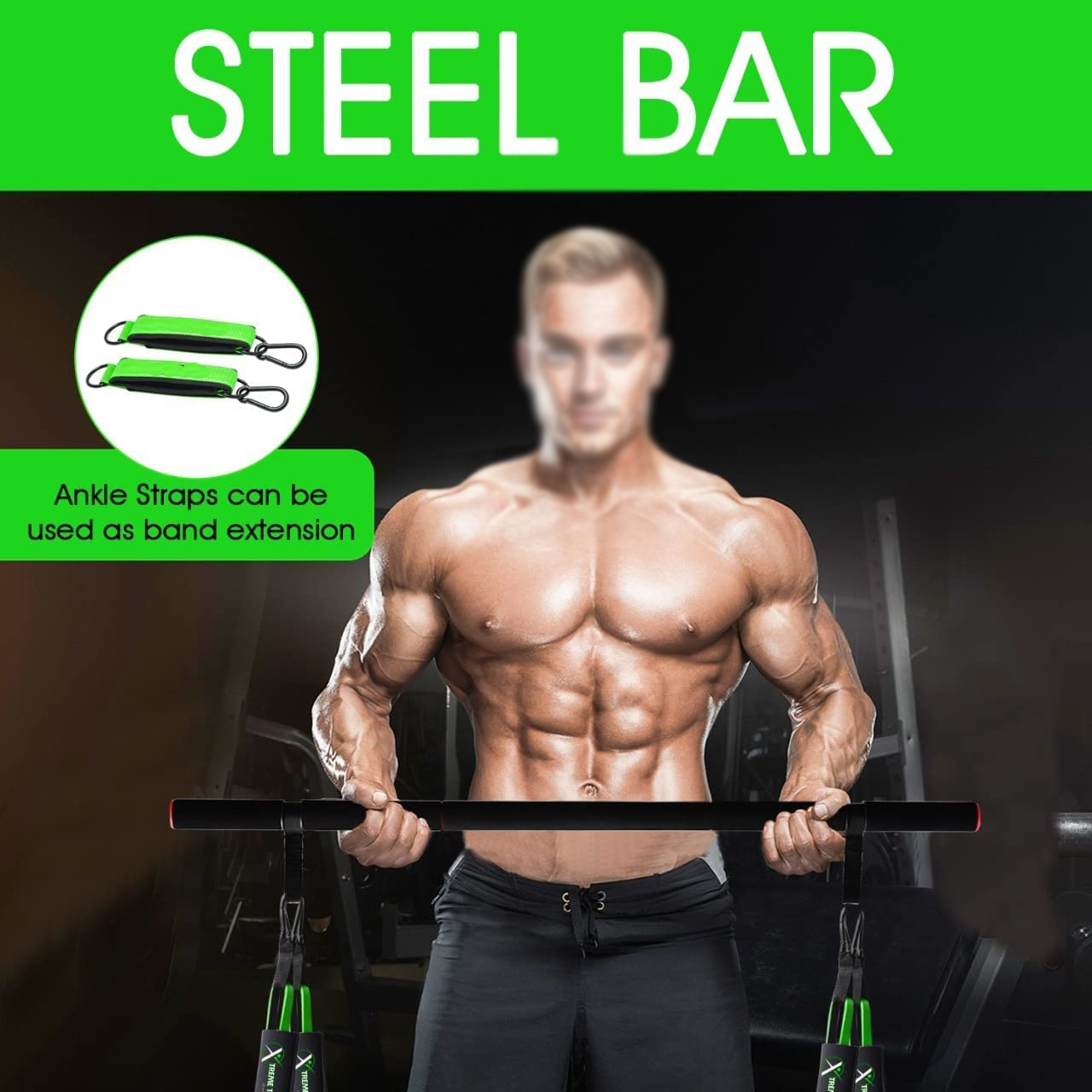 Custom 100cm Pilates Bar Kit With Resistance Bands Gym Yoga Exercise