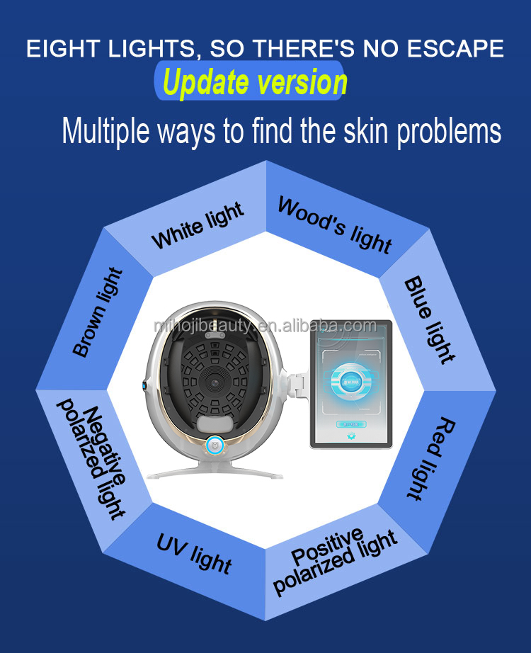 JP Plugs Type Skin Analyser Machine Desktop High Precision With Blue Light