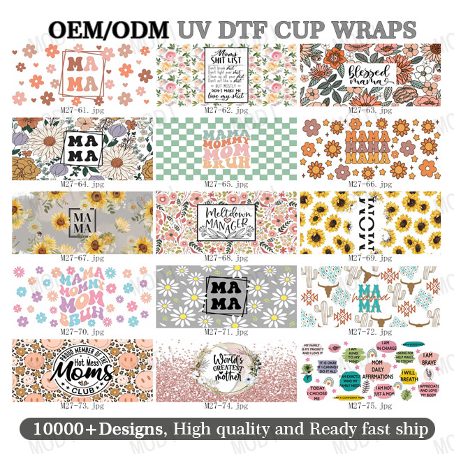 UV DTF Transfer For Mom'S Day PET Material Preferred By UV Printers