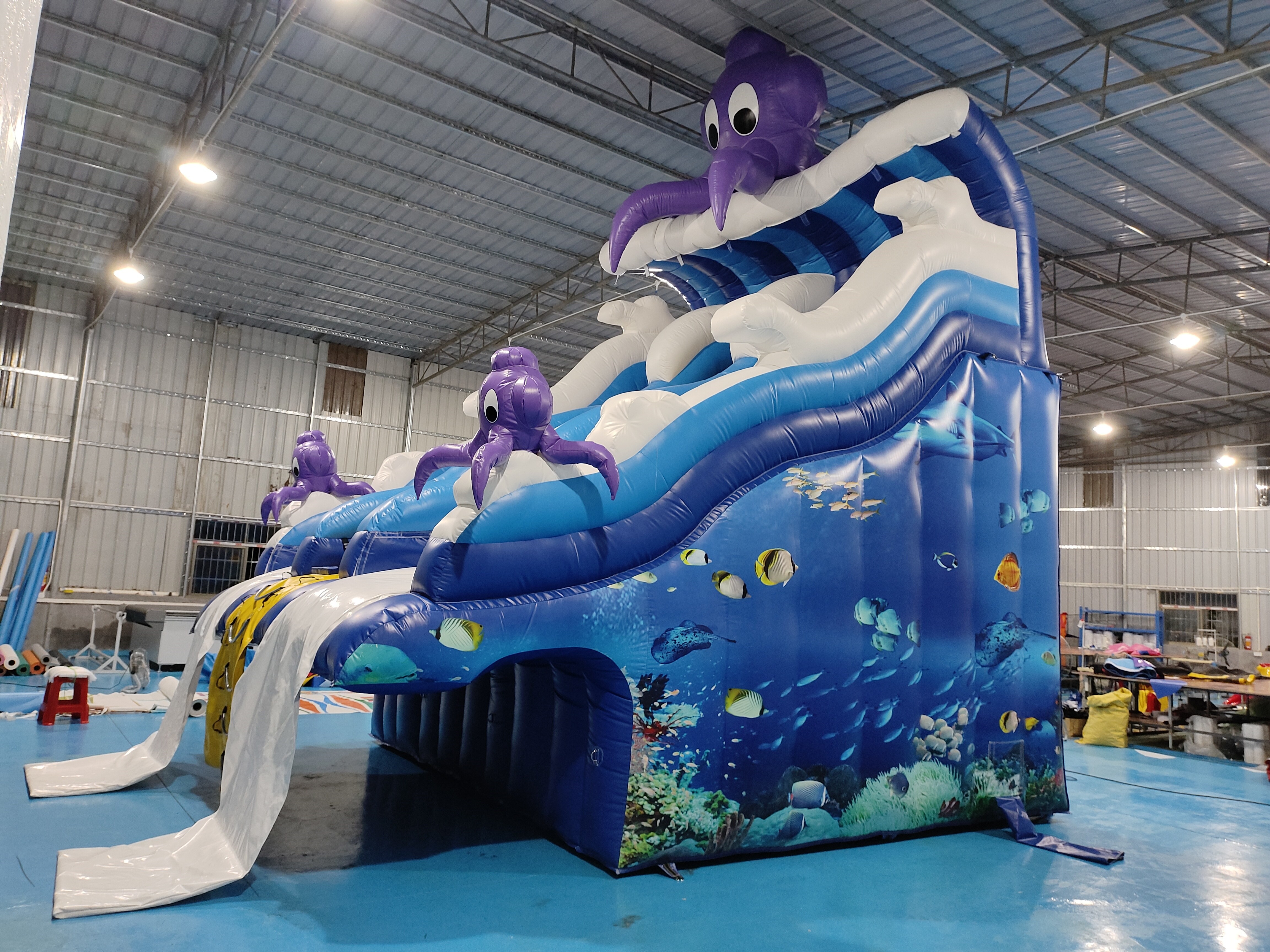 Commercial Outdoor Popular Inflatable Water Slide Ocean Cartoon Inflatable Water Double Slide For Kids And Adults