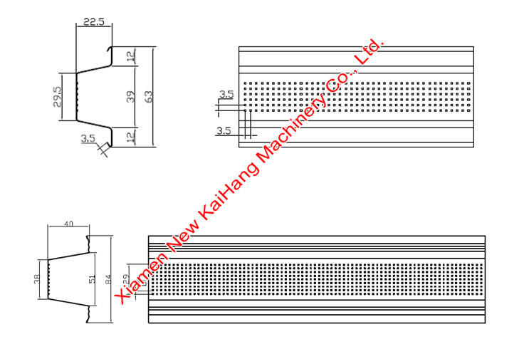 Trim and flashing batten roofing machine, 2 in 1 design, cold rolling mills, twin side, one driven motor