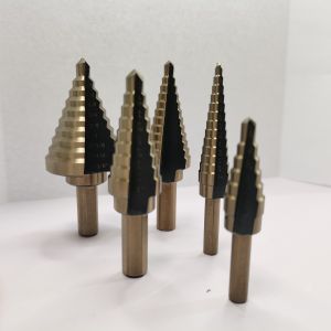 5pcs HSS Titanium Step Cone Taper Triangle Shank Drill Bit