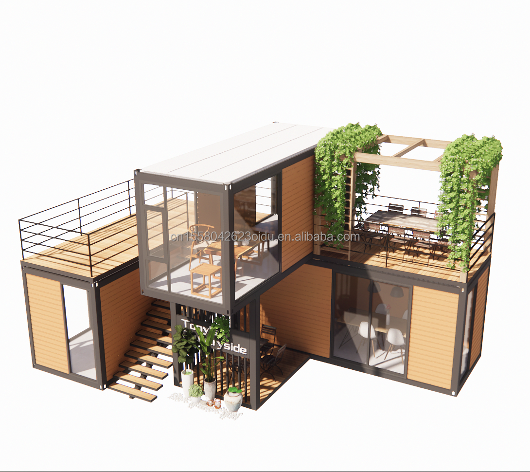 Modular Prefabricated Houses Made of Galvanized Steel Square Tubes for Office and Apartment