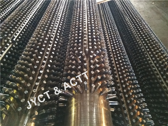 ASTM A106 Screwhead Stud Tubes / Studded Pipe For HRSG Refinery 152X10X7000mmL
