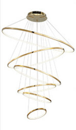 Three Color Dimming LED Modern Ring High Ceilings Chandeliers Custom Service