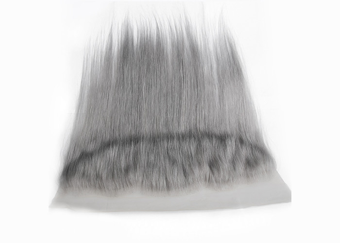 Silver Grey Swiss Lace Human Hair Lace Closure With 130% Density