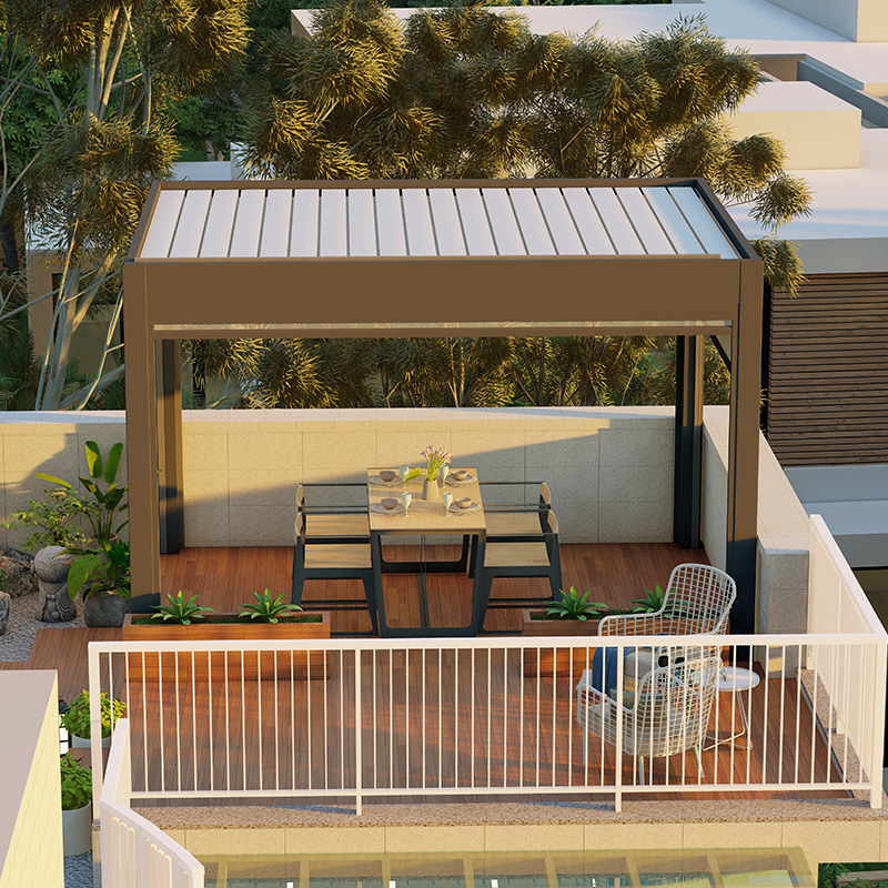 Aluminum outdoor pavilion to create a comfortable outdoor life
