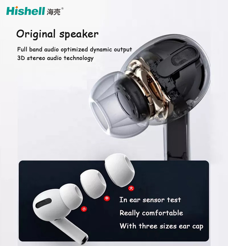 ANC Sport GPS Wireless Noise Cancelling Earbuds Sweatproof White Color