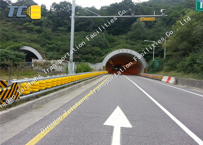 Anti Crash Roller Crash Barrier Q235 Q265 Steel Frame , Roller Safety Barrier