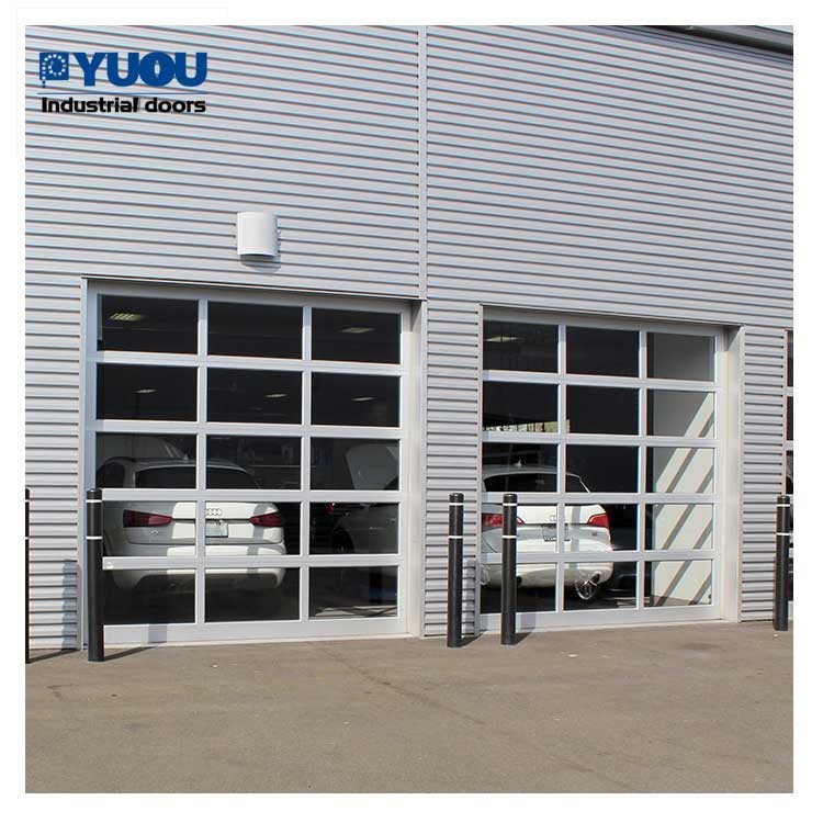 Full View Glass Overhead Sectional Garage Door Transparent 5.8m Panel RAL color