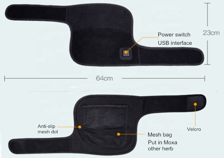 Unisex Neoprene Heating Waist Belt Elbow Pad 64x23cm Breathable