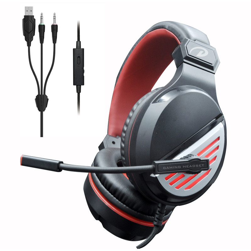 2x3.5 Plug Led Lights Gaming Headset , Xbox One Light Up Headset Wired