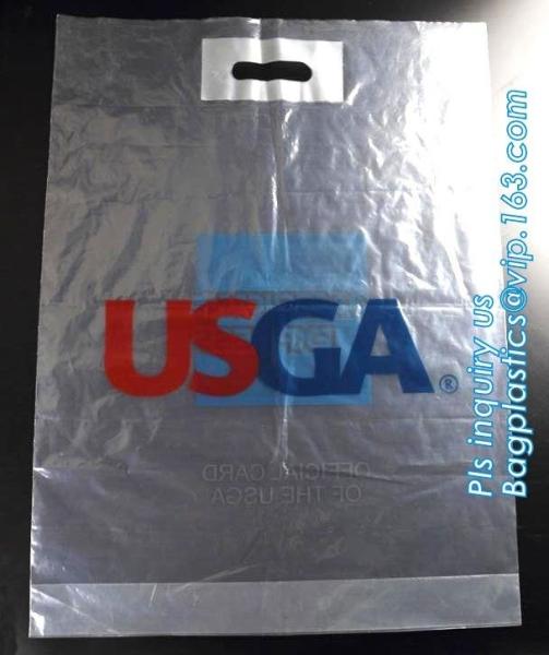 100% oxo biodegradable printed die cut handle plastic clothes bag and 50 micron