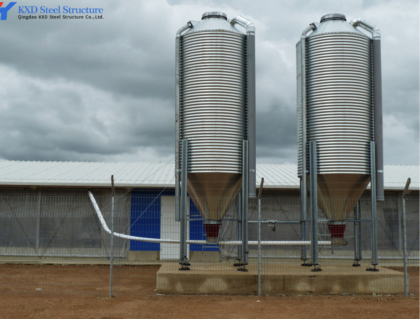 Steel Poultry House Equipment Automatic Customized Broiler Feeding System