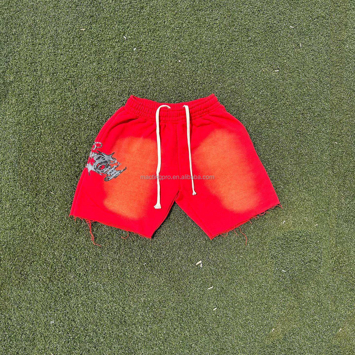 Custom Graphic French Terry Cotton Designer Oversized Washed Acid Wash Shorts
