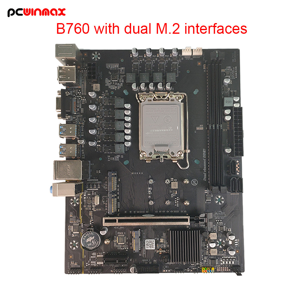 PCWINMAX New B760 LGA1700 DDR4/DDR5 mATX Dual M.2 PCIe 4.0 Motherboard Support 12th 13th 14th i3 i5 i7