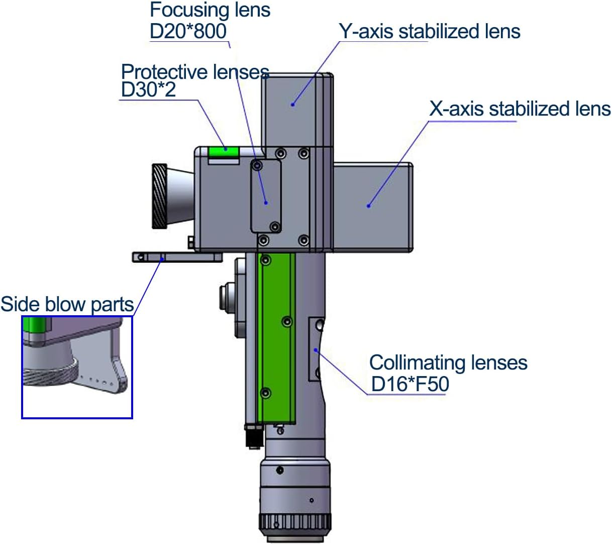 50kg Weight Fiber Laser Cleaning Machine for 100W 200W 300W Pulsed Laser Rust and Paint Removal