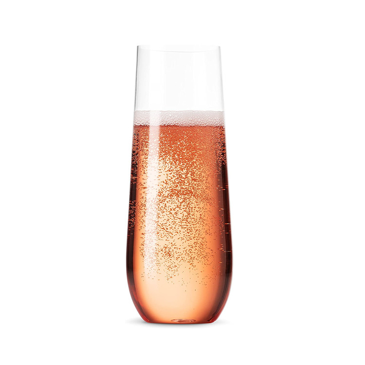 9oz Plastic Stemless Champagne Flutes Glasses BPA Free
