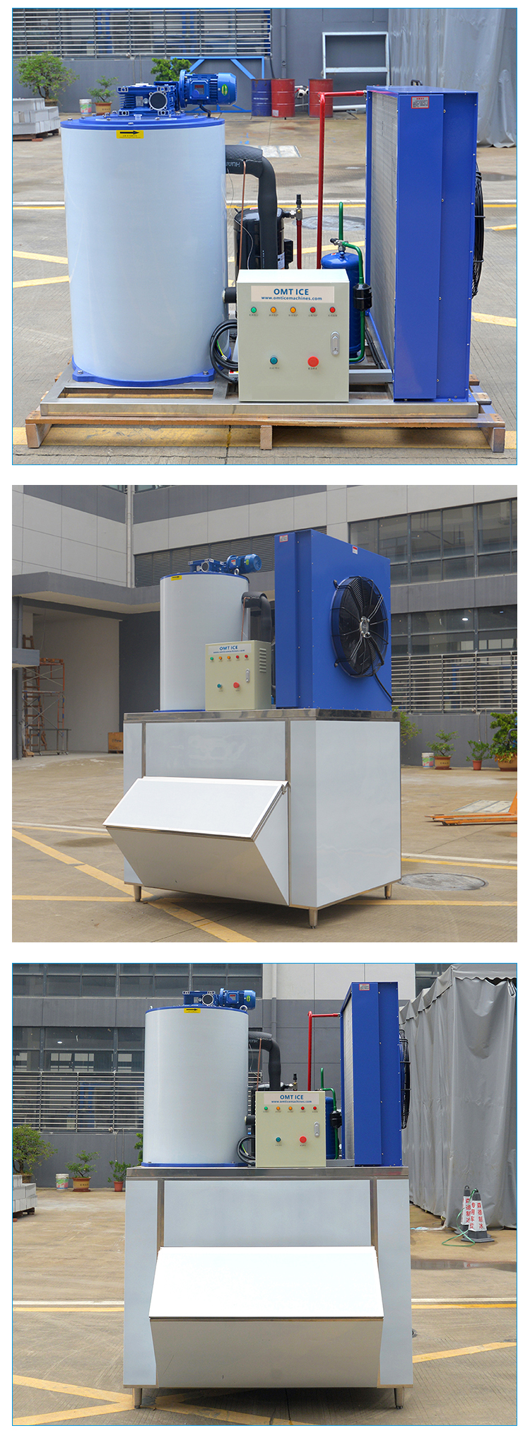 10.84kw Power Ice Flake Maker Machine Large Capacity 3ton Automatic Control