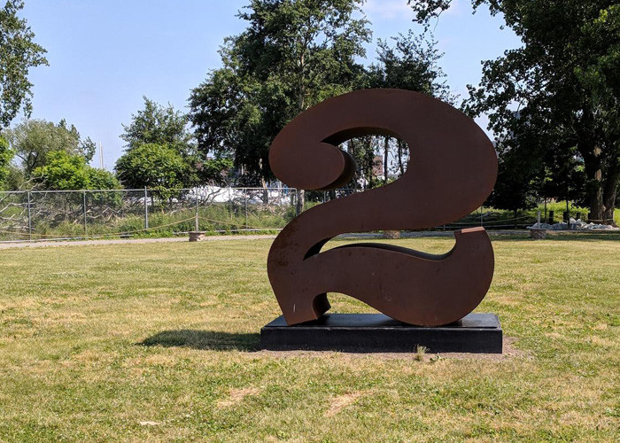 Park Decoration Corten Steel Sculpture Landscape Letter M Rusty Outdoor Metal Sculpture