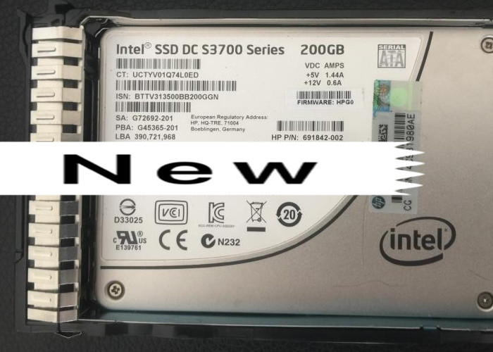 692165-001 691864-B21 HP Hard Disk 200G SSD SATA 2.5 G8 Gen9 1 Year Warranty