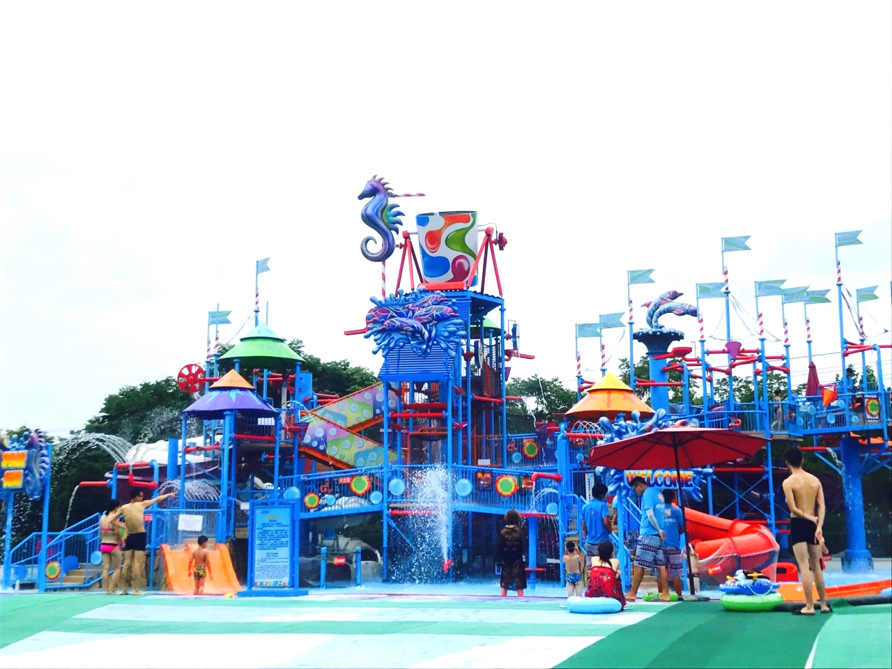 FRP Outdoor Aqua Playground Holiday Recreation Water Play Slide
