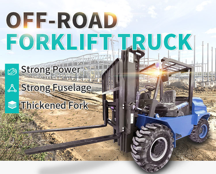 4.5t Off Road Forklifts And Loading Rough Terrain Diesel Forklift Truck With Cabin