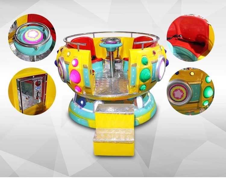 Disco Amusement Kiddie Rides Swing Game Machine For Multiplayer Fiberglass + Metal Material