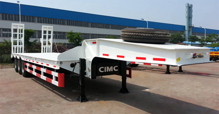 CIMC Lowbed Trailer Tri Axle Low Loader Trailer for Sale