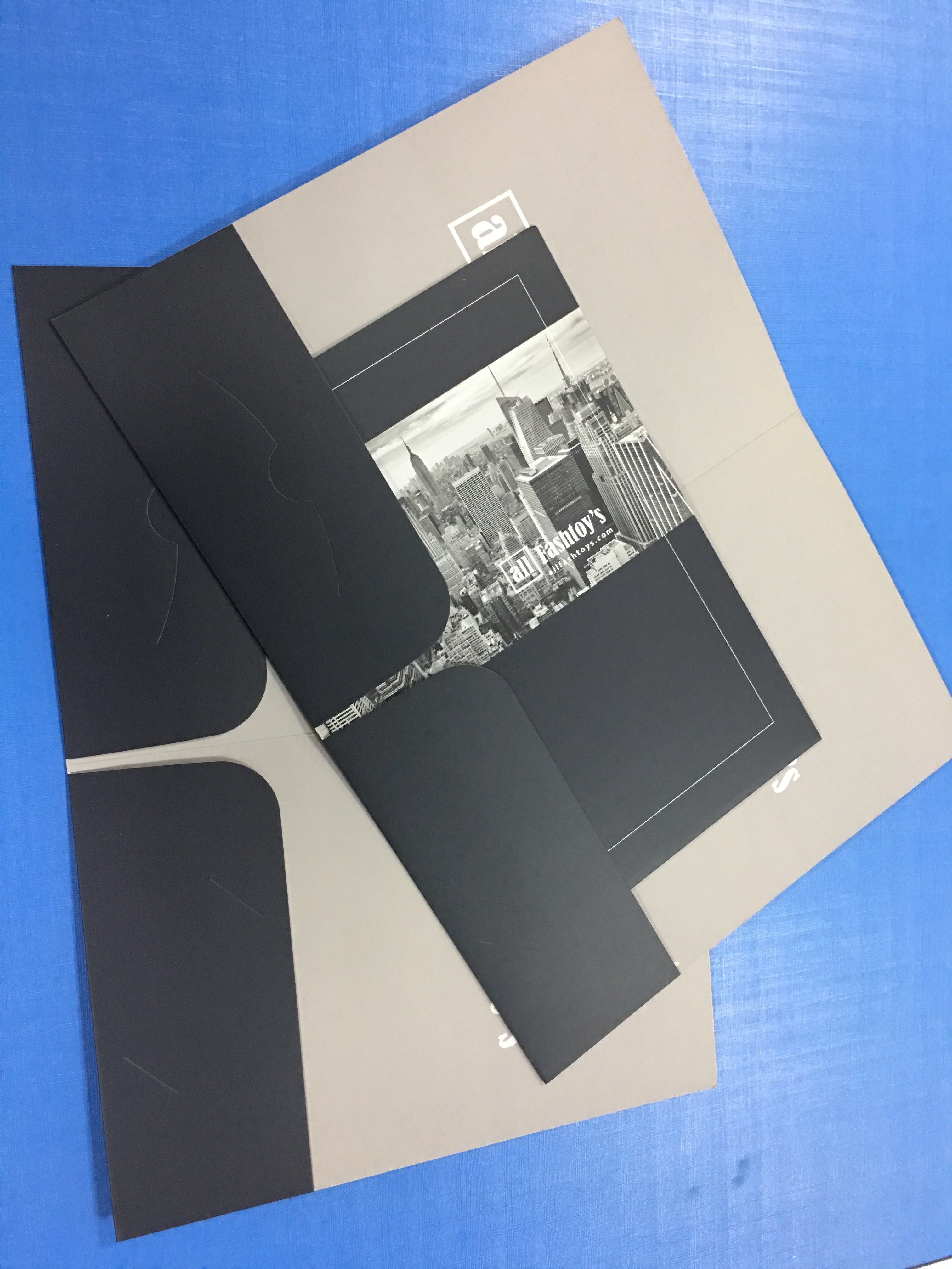 Coated Art Paper Personalized Presentation Folders A4 With Business Card Insert