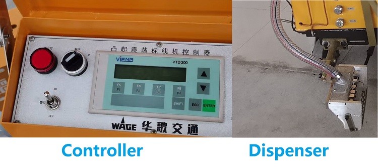 Battery Pushing Thermoplastic Road Marking Machine for convex line
