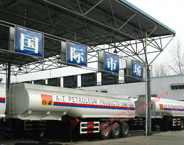 Aluminum Carbon Steel 3 Axles Tanker Semi Trailer For Lift Vegetable Oil 45cbm