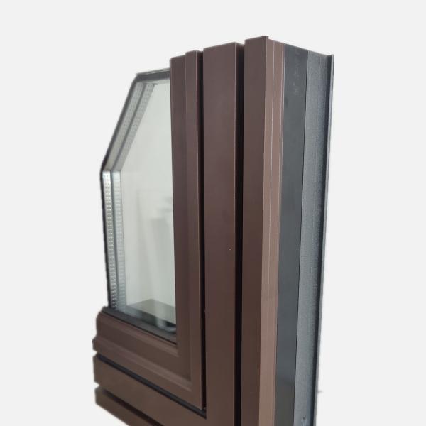 Double Glazed Glass Aluminum Windows Sound Proof 6005 With Fiber Nylon Thermal