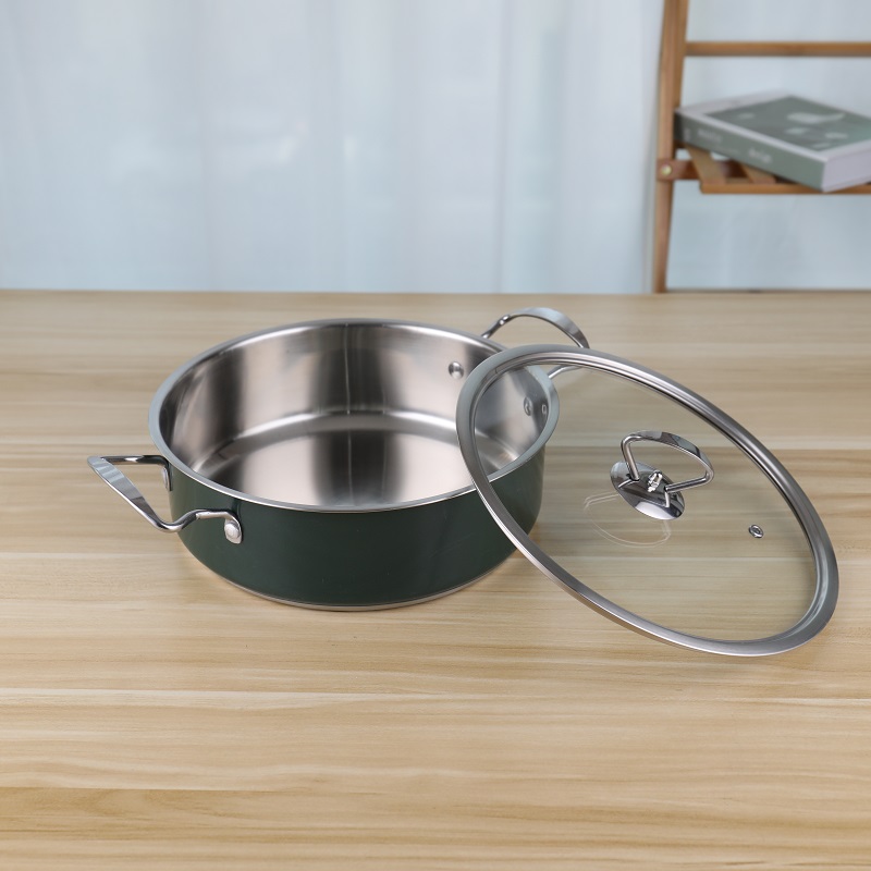 Nonstick 201 cookware food warm cooking 24cm hot pot stainless steel soup pot