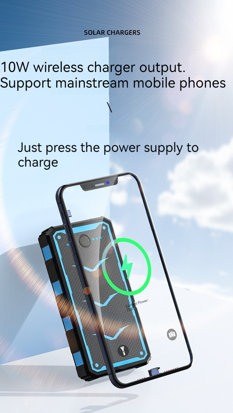 Over-discharging Protection 20000mah Li-Polymer Battery Solar Power Bank for Cell Phones