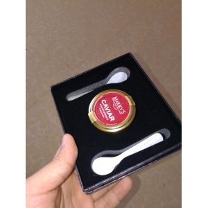 Small size Rigid paper gift box caviar box and design customized with sponge