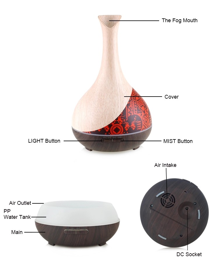 Vase Shaped 300ml Smart WiFi Essential Oil Diffuser For Hotel