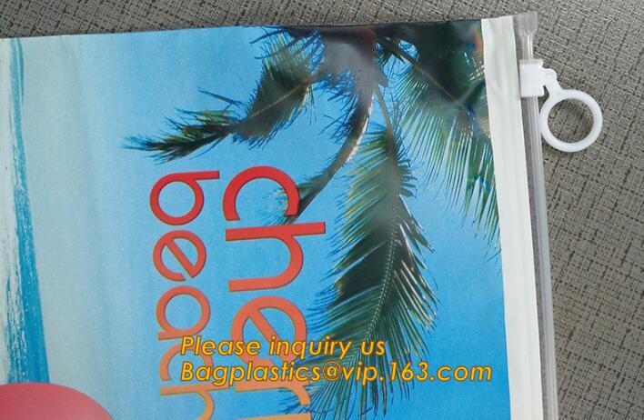 Plastic Bag OEM Custom PVC Loop Handle Image Printed Plastic Shopping Bag,Promotional Clear Waterproof Plastic Cosmetic