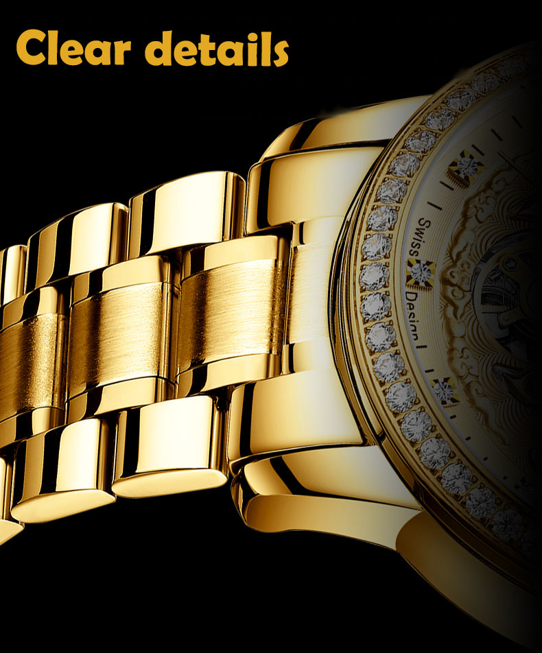 KINYUED watches men wrist Automatic Mechanical Movement stainless steel band custom logo