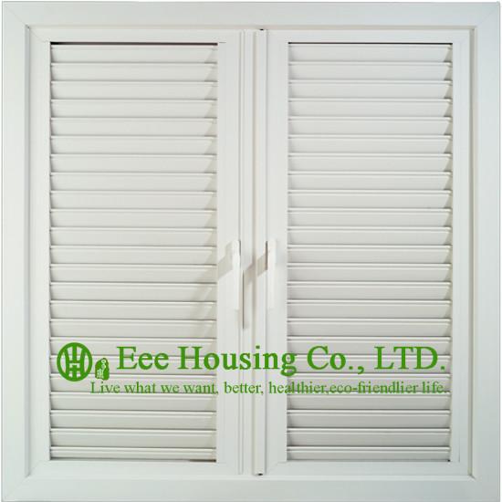 UPVC Shutter casement window For Residential Home,White Color Profile Vinyl
