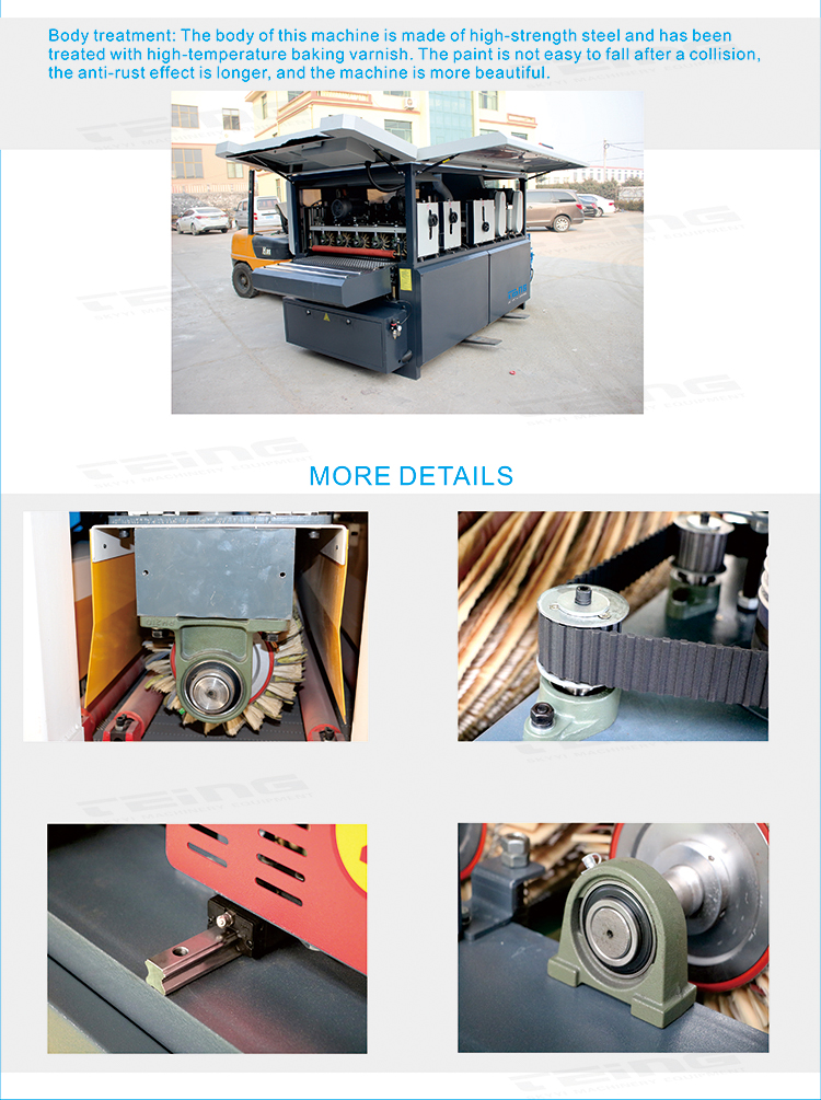 Woodworking Machinery TDR-1000 Wood Brush Polishing Machine For Woodworking Combinate